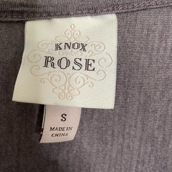 Knox Rose Purple Lace Overlay Long Sleeve Top Small - Picture 2 of 6